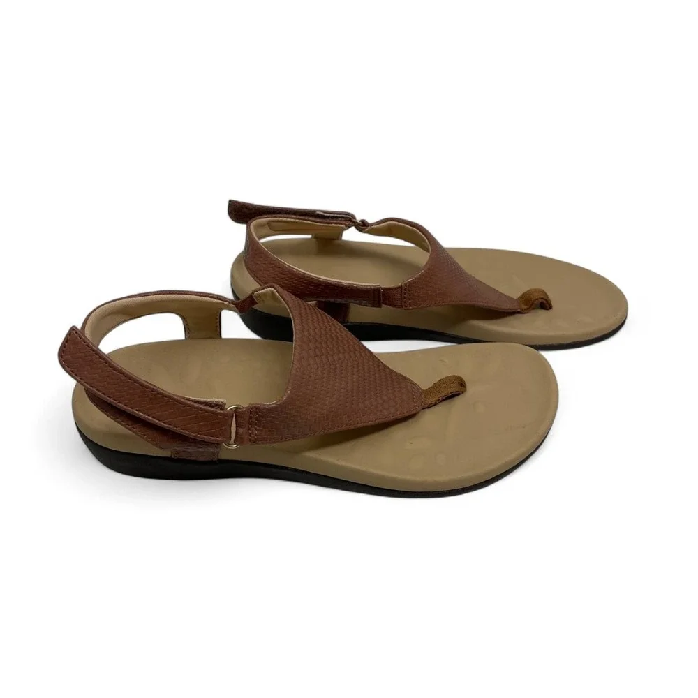Coastal Woven Faux Leather Slingback Sandals Women's 7.5/8 Minimalist Boho Brown